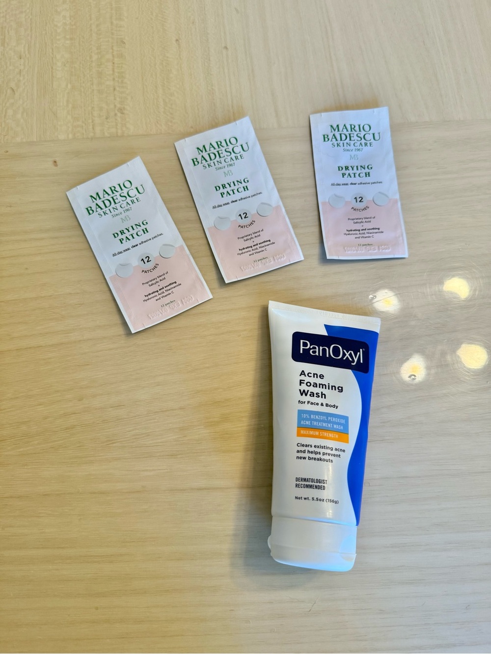 Mario Badescu Drying Pimple Patches with PanOxyl Acne Foaming Wash Benzoyl 10%